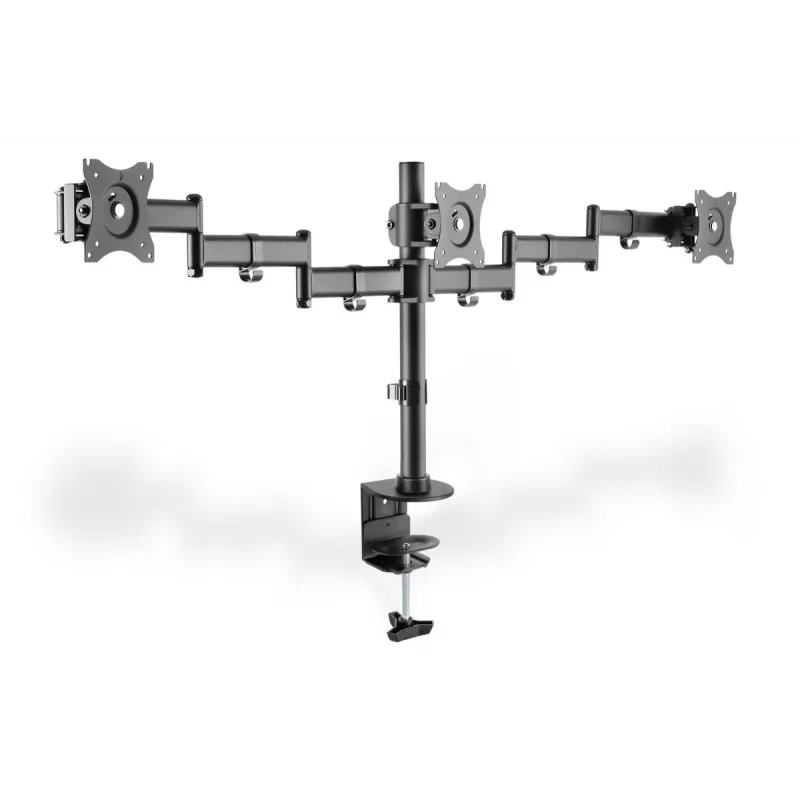 DIGITUS Triple Monitor Desk clamp mount, Juoda 90degree Swivel,45degree Tilt,rotate 360degree,15-27in TFT, max load 3x8Kg,VESA max100x100