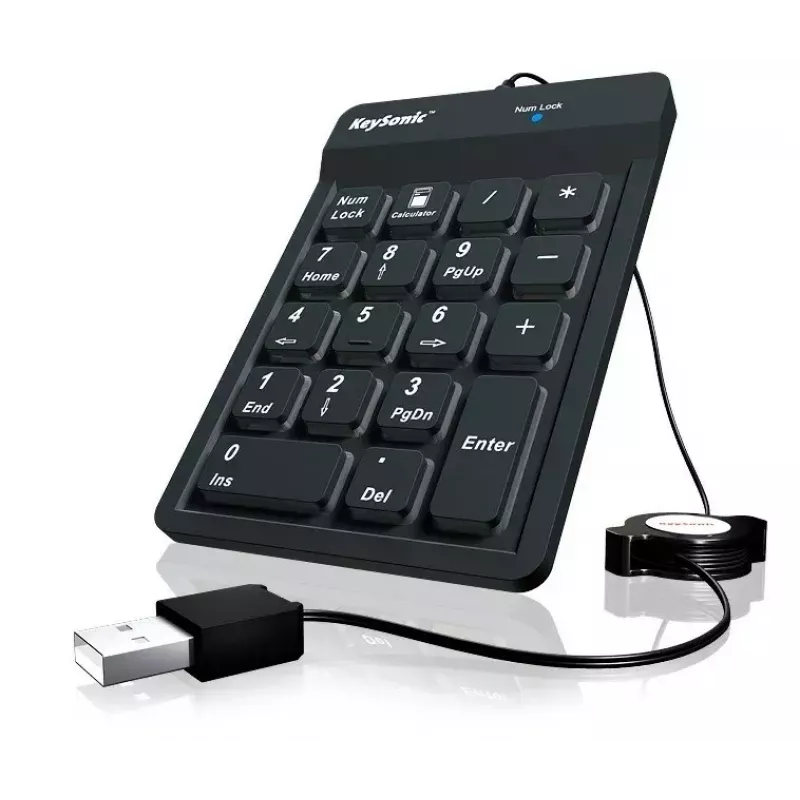 KeySonic ACK-118BK skaitmeninė klaviatūra Universali USB Juoda