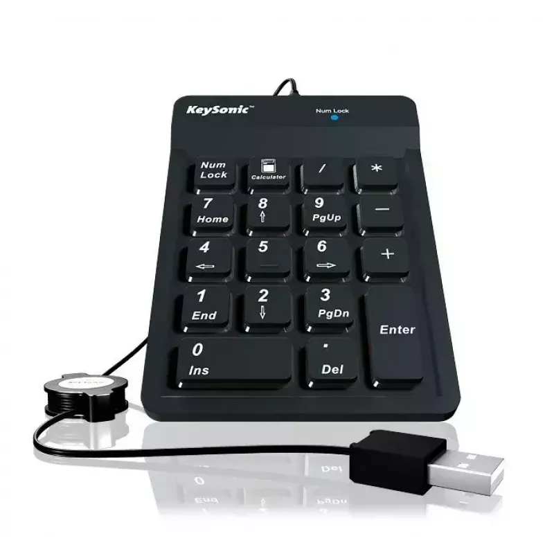 KeySonic ACK-118BK skaitmeninė klaviatūra Universali USB Juoda