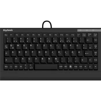 KeySonic ACK-595C+ (US) klaviatūra, skirta namams, USB, QWERTY, JAV anglų k., juoda