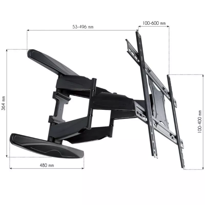 Techly 40-80 Ultra plonas Full Motion LCD TV sieninis laikiklis, juodas “ICA-PLB 172L”