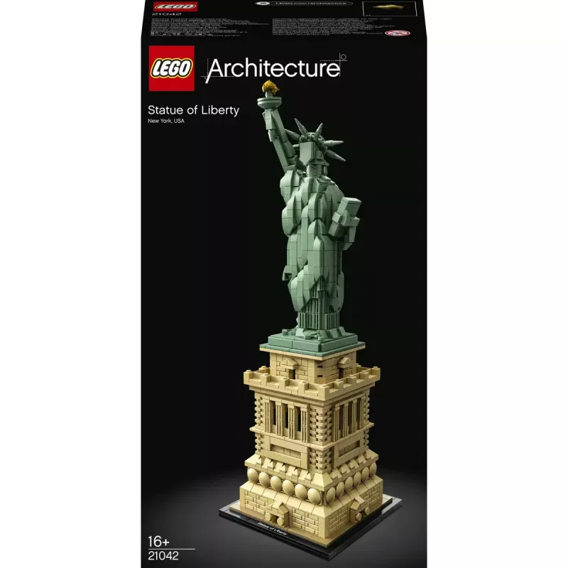 LEGO Architecture Laisvės statula 21042 statybinių kaladėlių rinkinys – 1 685 detalės, išsamus Laisvės statulos modelis