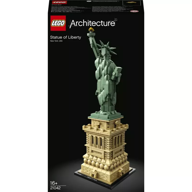 LEGO Architecture Laisvės statula 21042 statybinių kaladėlių rinkinys – 1 685 detalės, išsamus Laisvės statulos modelis