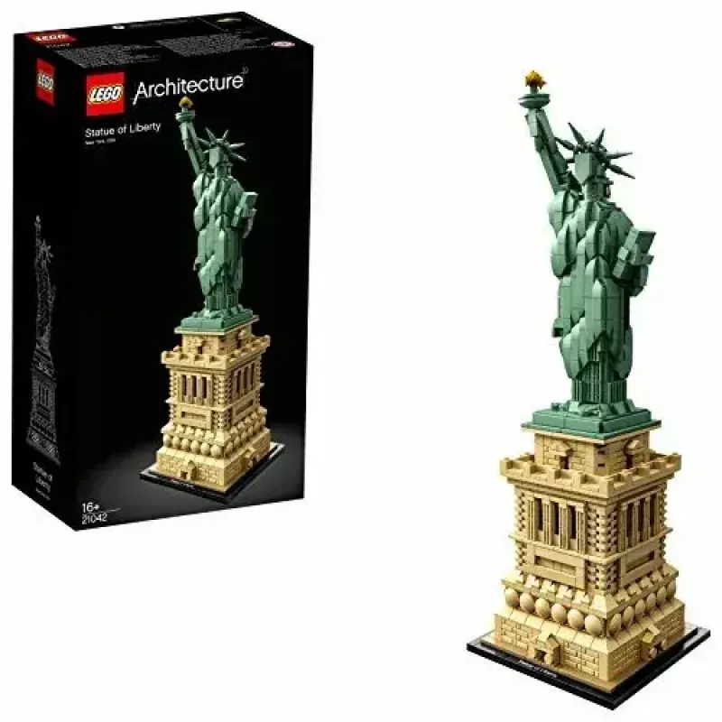 LEGO Architecture Laisvės statula 21042 statybinių kaladėlių rinkinys – 1 685 detalės, išsamus Laisvės statulos modelis