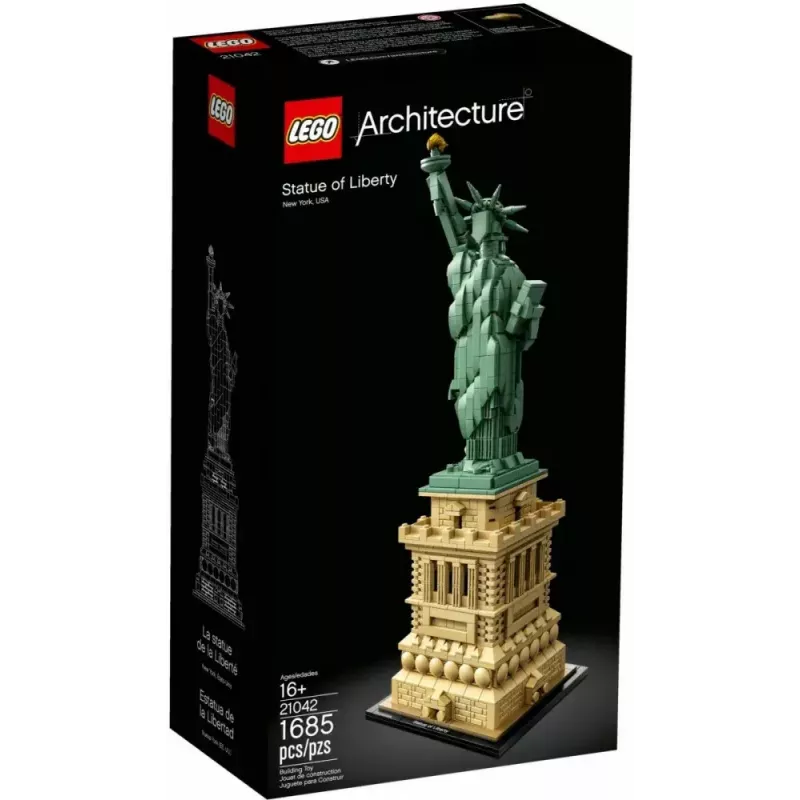 LEGO Architecture Laisvės statula 21042 statybinių kaladėlių rinkinys – 1 685 detalės, išsamus Laisvės statulos modelis
