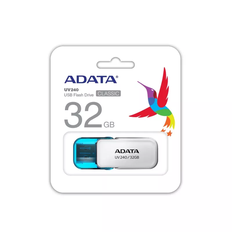 USB atmintinė ADATA UV240 32 GB USB Type-A 2.0, balta, dangtelio formos