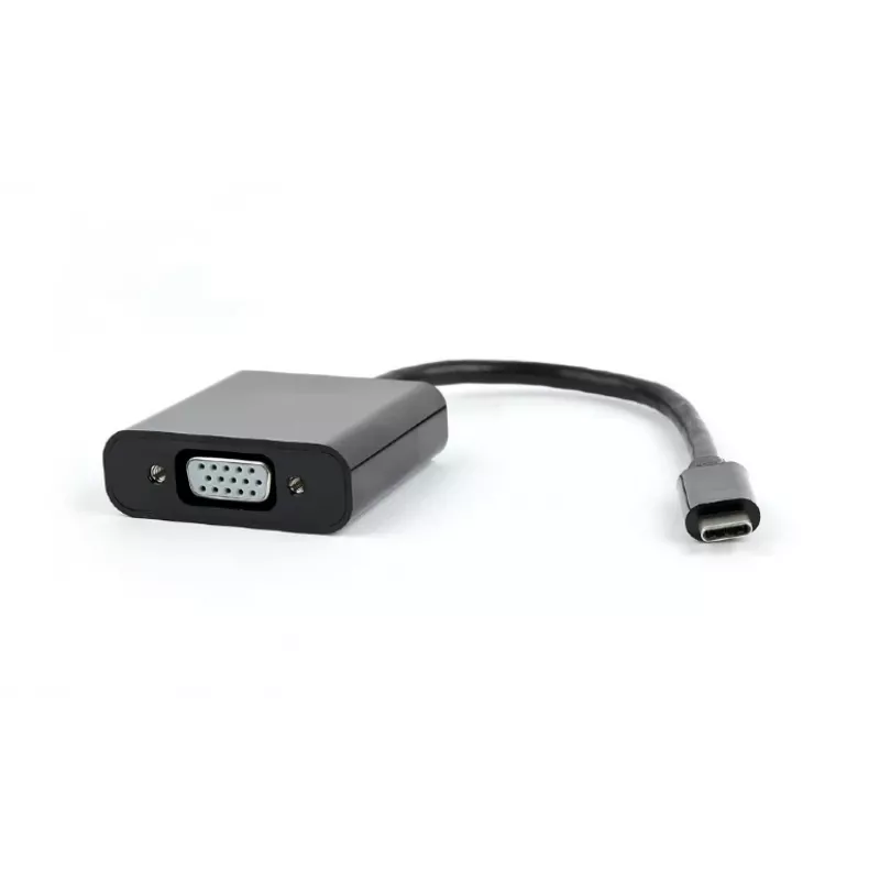GEMBIRD USB-C to VGA adapter, Juoda