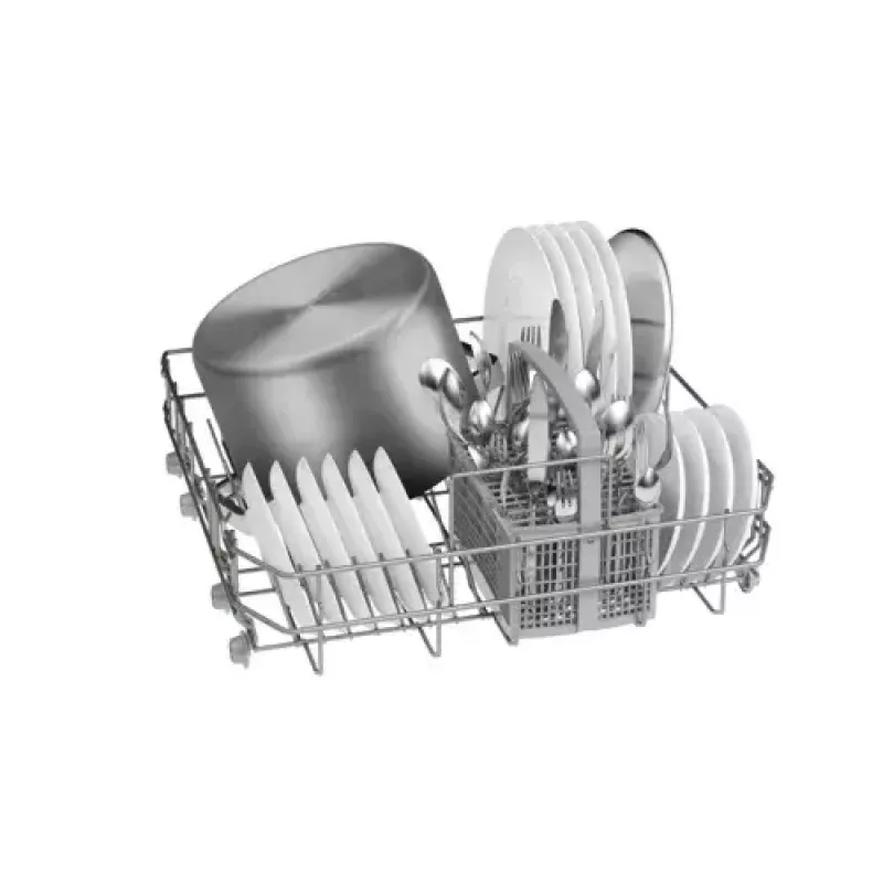 Laisvai pastatoma indaplovė Bosch SMS25AI05E — pilno dydžio 60 cm, 12 komplektų, 48 dB, energijos klasė E
