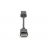 DIGITUS ASSMANN DisplayPort adapterio laidas, DP - HDMI A tipo M/F, 20cm su fiksatoriumi, HDMI Ver. 2.0, aktyvus, CE, auksuotas, juodas