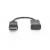 DIGITUS ASSMANN DisplayPort adapterio laidas, DP - HDMI A tipo M/F, 20cm su fiksatoriumi, HDMI Ver. 2.0, aktyvus, CE, auksuotas, juodas