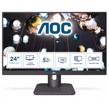 AOC E1 24E1Q kompiuterio monitorius 60,5 cm (23,8 colio) 1920 x 1080 pikselių Full HD LED juodas