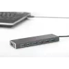 DIGITUS USB 3.0 Hub, 7 prievadų, su 5V/3,5A maitinimo šaltiniu, aliuminio korpusas
