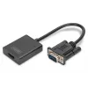 DIGITUS VGA į HDMI keitiklis + garsas (3,5 mm), Full HD (1080p), laido tipas, 15 cm, juodas