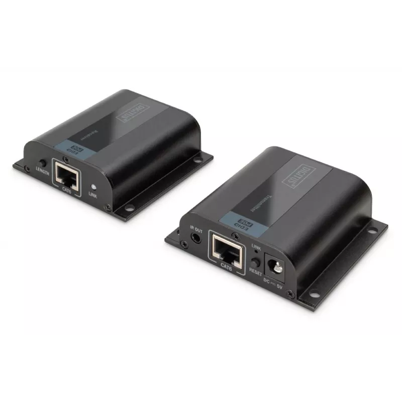 DIGITUS HDMI prailginimo rinkinys, 50 m per tinklo kabelį (CAT6/6a/7), EDID, 1x HDMI išvesties kilpa, FHD 1080p