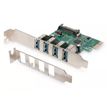 DIGITUS USB 3.0, 4 prievadų, PCI-e plėtotės kortelė, 4 prievadai A/F išoriniai, VL805 mikroschemų rinkinys
