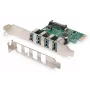 DIGITUS USB 3.0, 4 prievadų, PCI-e plėtotės kortelė, 4 prievadai A/F išoriniai, VL805 mikroschemų rinkinys