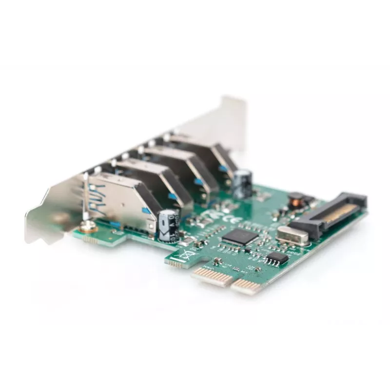DIGITUS USB 3.0, 4 prievadų, PCI-e plėtotės kortelė, 4 prievadai A/F išoriniai, VL805 mikroschemų rinkinys