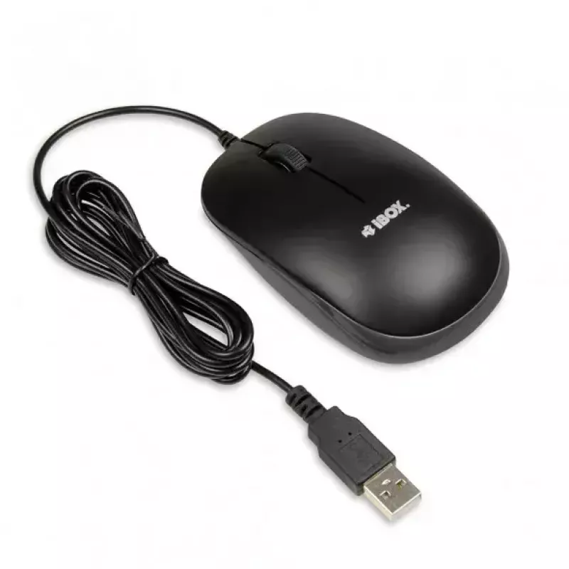 Laidinės klaviatūros ir pelės rinkinys IBOX IKMS606 — pilno dydžio QWERTY UK anglų klaviatūra, USB, juoda, pelė 800 DPI