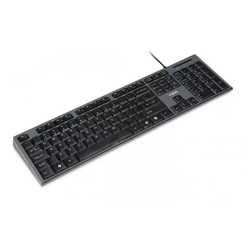 Laidinės klaviatūros ir pelės rinkinys IBOX IKMS606 — pilno dydžio QWERTY UK anglų klaviatūra, USB, juoda, pelė 800 DPI