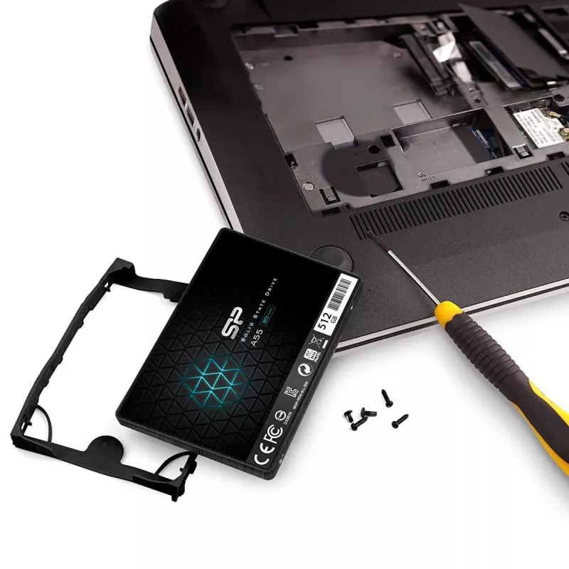 2.5 colio SATA III SSD Silicon Power Ace A55 — 512 GB, 3D TLC, iki 560/530 MB/s, 7 mm, juoda