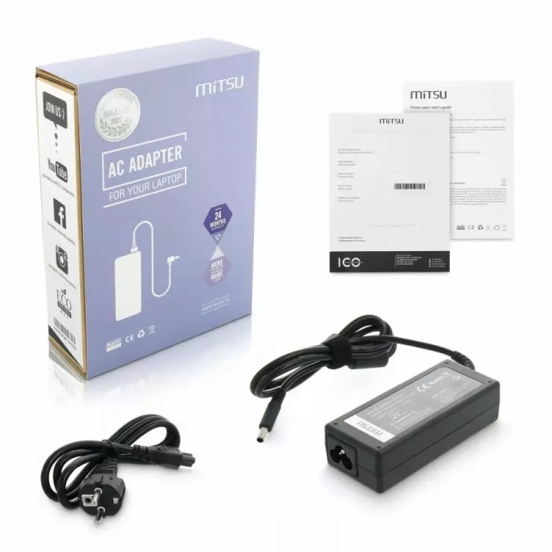 MITSU maitinimo blokas 5ZM018 19,5V 3,34A su 4,5×3,0 mm kištuku, skirtas Dell