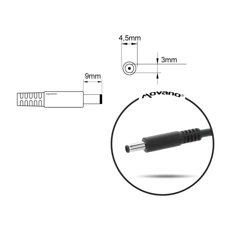 MITSU maitinimo blokas 5ZM018 19,5V 3,34A su 4,5×3,0 mm kištuku, skirtas Dell
