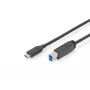 DIGITUS ASSMANN USB Type-C jungiamasis kabelis, type C į B M/M, 2m 3A, 5GB 3.0 versija juoda