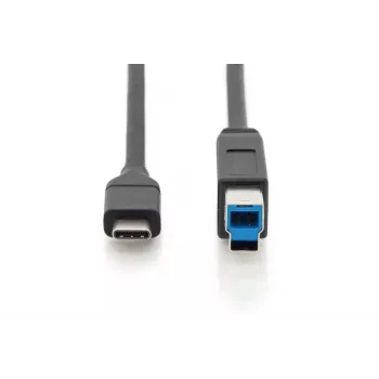 DIGITUS ASSMANN USB Type-C jungiamasis kabelis, type C į B M/M, 2m 3A, 5GB 3.0 versija juoda