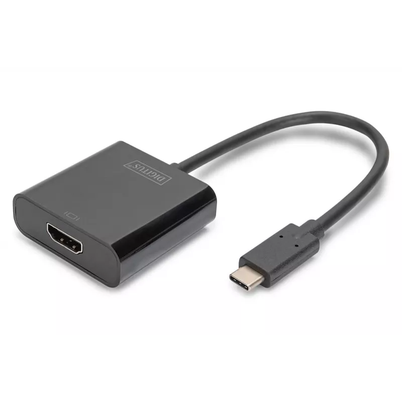 DIGITUS USB Type-C į HDMI adapteris, 4K/30Hz kabelio ilgis: 20cm juodas