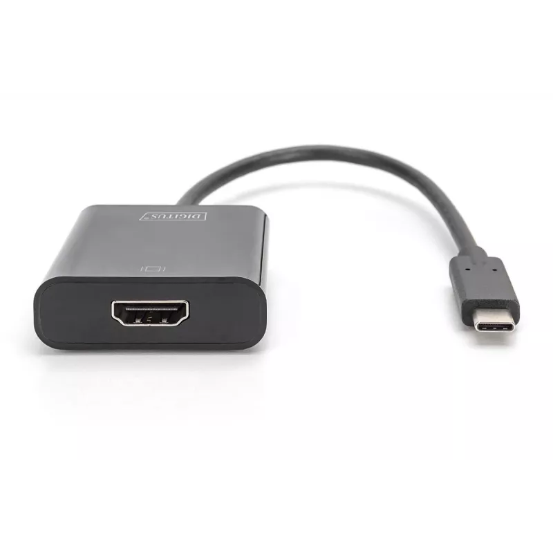 DIGITUS USB Type-C į HDMI adapteris, 4K/30Hz kabelio ilgis: 20cm juodas