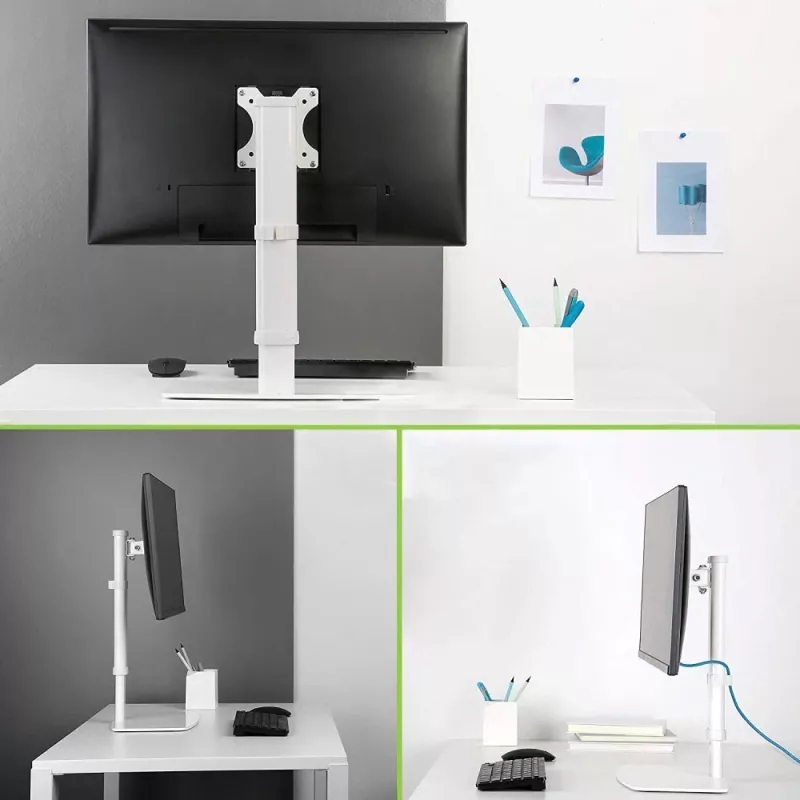 Techly ICA-LCD 260 monitoriaus laikiklis / stovas 68,6 cm (27 colių) Stalinis Baltas