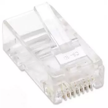 Intellinet RJ45 moduliniai kištukai, Cat5e, UTP, 3 dantukai, kietajam laidininkui, 15 µ auksuoti kontaktai, 100 vnt. pakuotė