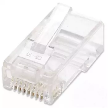Intellinet RJ45 moduliniai kištukai, Cat5e, UTP, 3 dantukai, kietajam laidininkui, 15 µ auksuoti kontaktai, 100 vnt. pakuotė