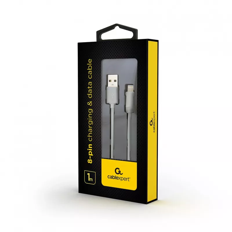 GEMBIRD USB į 8 kontaktų įkrovimo ir duomenų kabelis, 1m - baltas