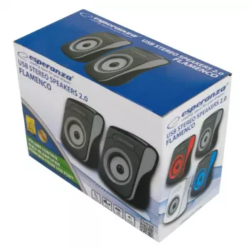 Garsiakalbiai 2.0 USB Flamenco juodi/pilki, EP140KE, 6W