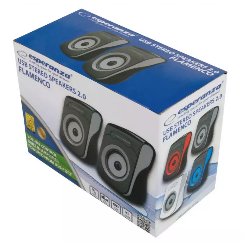 Garsiakalbiai 2.0 USB Flamenco juodi/pilki, EP140KE, 6W