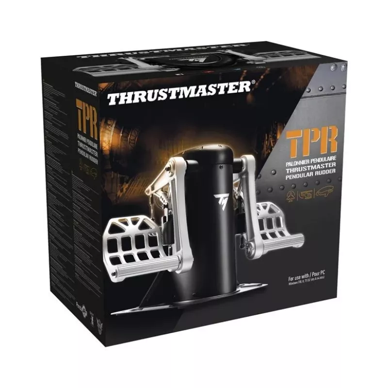 Thrustmaster TPR Rudder Juoda, Sidabrinė USB Flight Sim Analogue PC