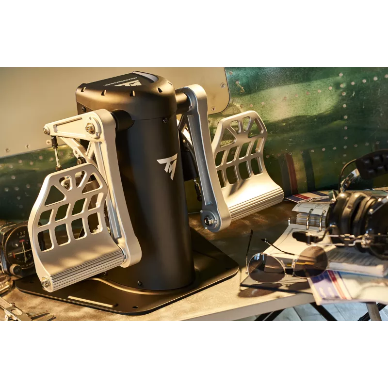 Thrustmaster TPR Rudder Juoda, Sidabrinė USB Flight Sim Analogue PC