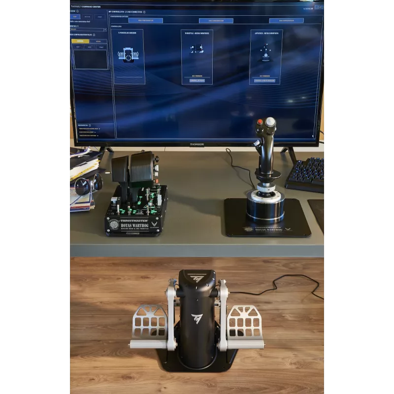 Thrustmaster TPR Rudder Juoda, Sidabrinė USB Flight Sim Analogue PC