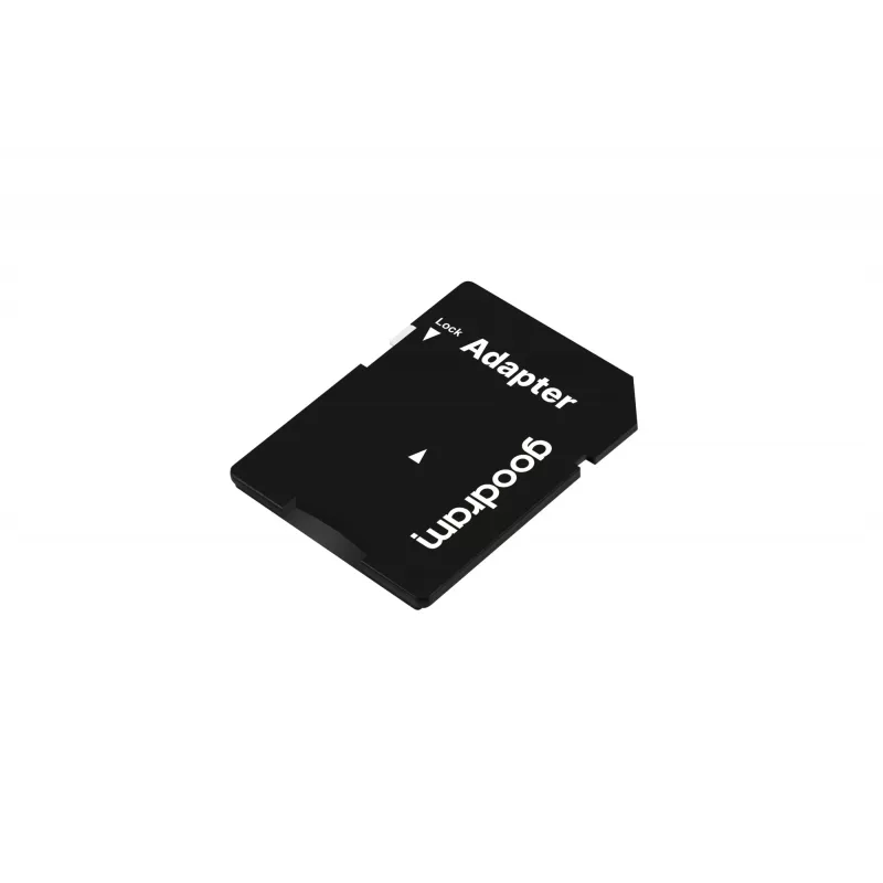 MicroSDHC atminties kortelė GOODRAM 16 GB Class 10 UHS-I (U1), skaitymas 100 MB/s, rašymas 10 MB/s, apsaugota nuo magnetų, su SD adapteriu