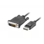 Vaizdo kabelio adapteris LANBERG DisplayPort 1.2 į DVI-D CA-DPDV-10CU-0030-BK, 3 m, 1080p, 60 Hz, juodas