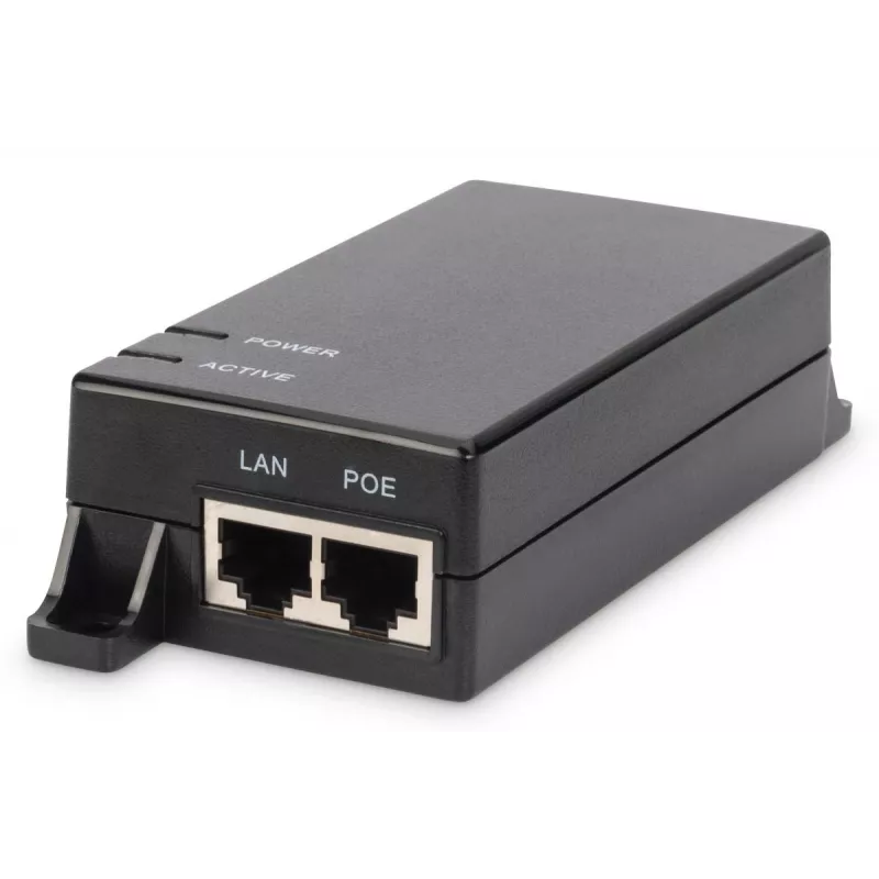 DIGITUS Gigabit PoE Injector, 802.3af 10/100/1000Mbps, Power Pins:4/5(+),7/8(-), Output max. 48V, 15.4W