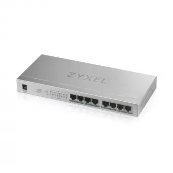 Zyxel GS1008HP nevaldomas Gigabit Ethernet (10/100/1000) maitinimas per Ethernet (PoE) pilka