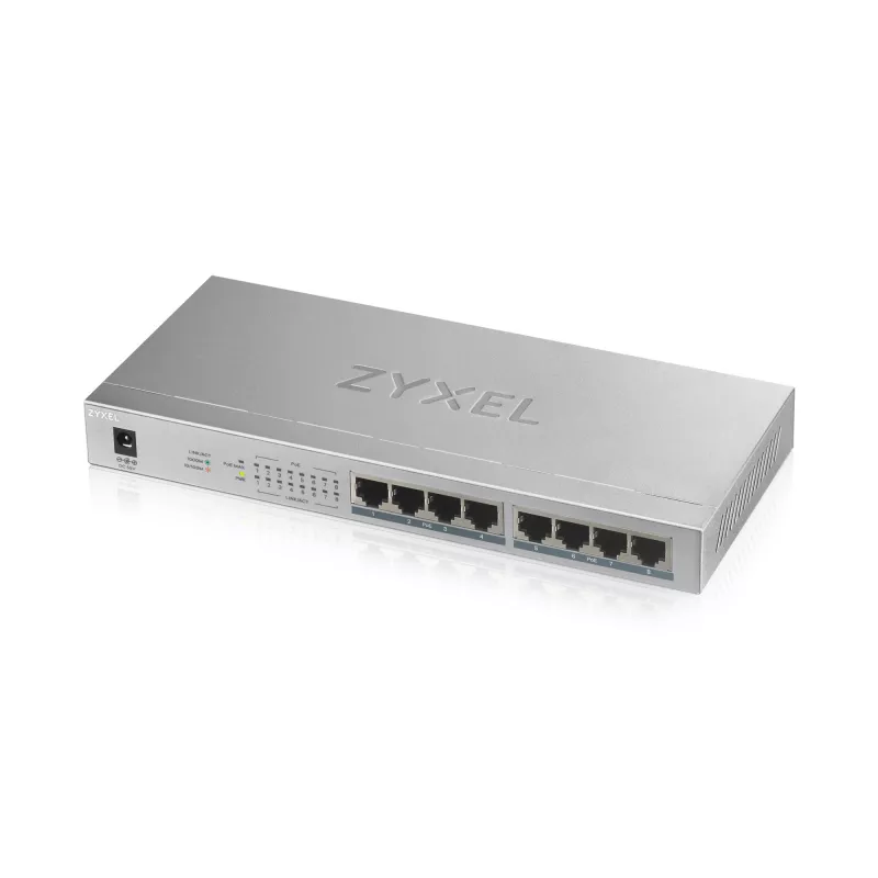 Zyxel GS1008HP nevaldomas Gigabit Ethernet (10/100/1000) maitinimas per Ethernet (PoE) pilka