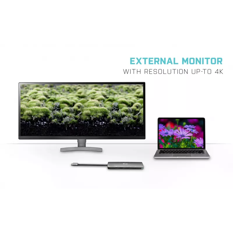 Dokavimo stotelė i-tec Metal USB-C Nano Docking Station 4K HDMI LAN Power Delivery 100 W