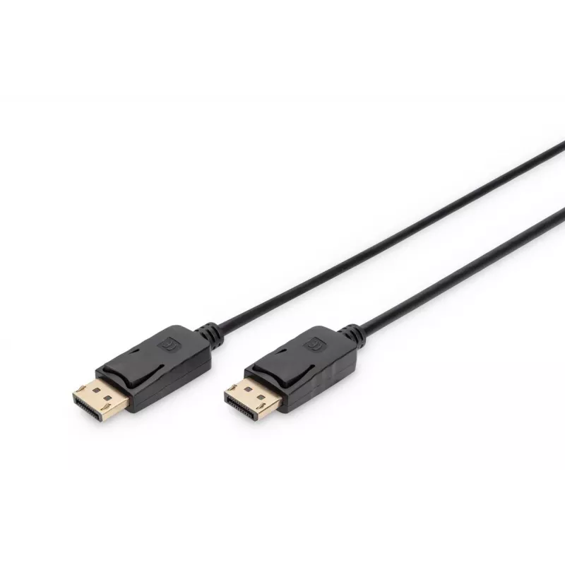 DIGITUS DisplayPort jungiamasis kabelis, DP M/M, 2 m su blokavimu, DP, 1.1a atitinkantis, juodas
