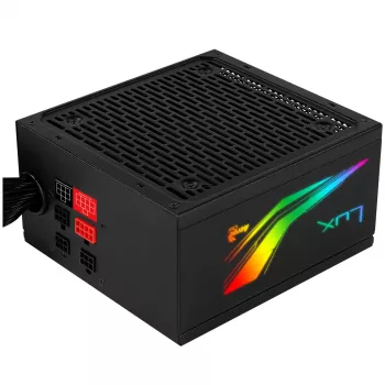 Aerocool LUXRGB550M RGB modulinis kompiuterio maitinimo šaltinis 550W 80Plus Bronze 230V juodos spalvos