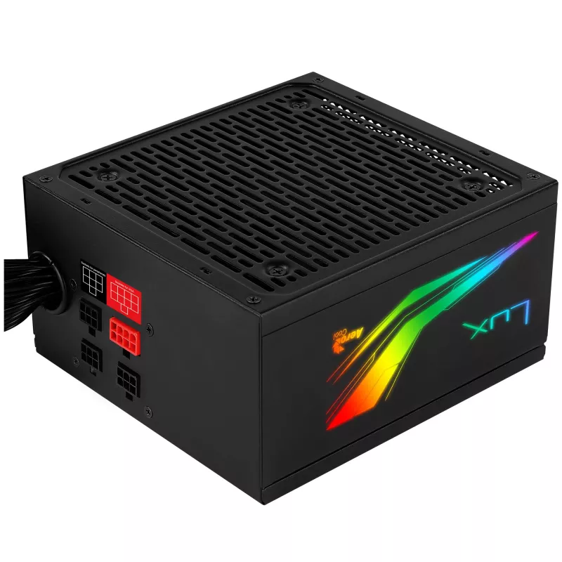 Aerocool LUXRGB550M RGB modulinis kompiuterio maitinimo šaltinis 550W 80Plus Bronze 230V juodos spalvos