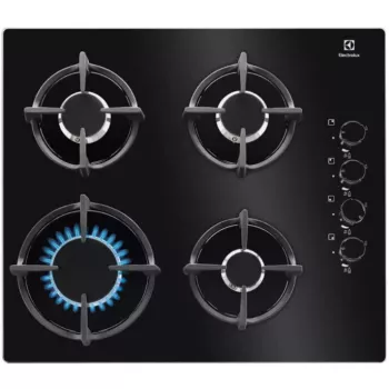 Electrolux EGG6407K Juoda įmontuojama 59 cm dujinė 4 zonų