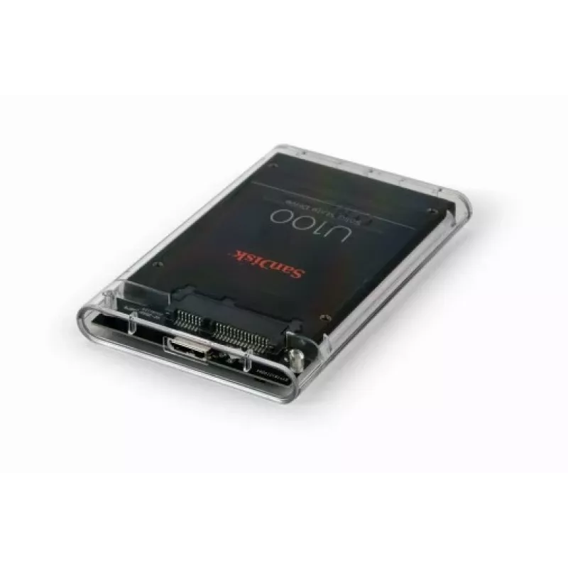 GEMBIRD USB 3.0 2,5 col. SATA HDD dėklas 9,5 mm diskui, permatomas plastikas